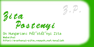 zita postenyi business card